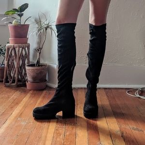 Over the knee suede boots